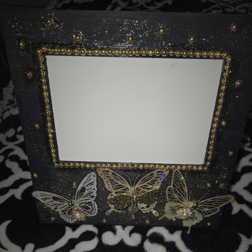 Black and Gold Butterfly Decorated Frame